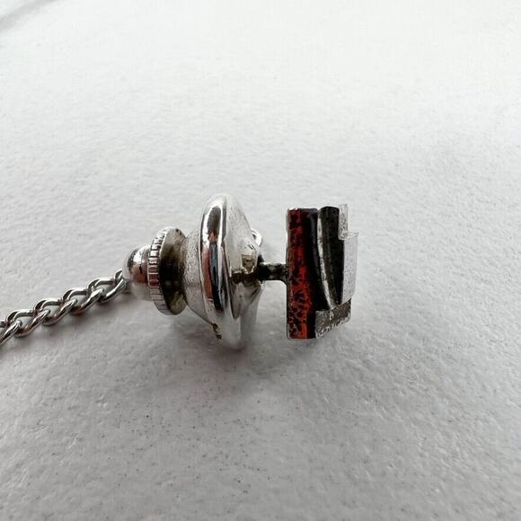 Anson Vintage Sterling Silver Square Lapel Tie Tack Pin - Picture 6 of 8